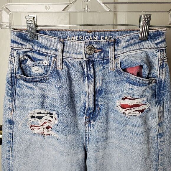 American Eagle Patch Jeans Size 0 Petite - Picture 3 of 9